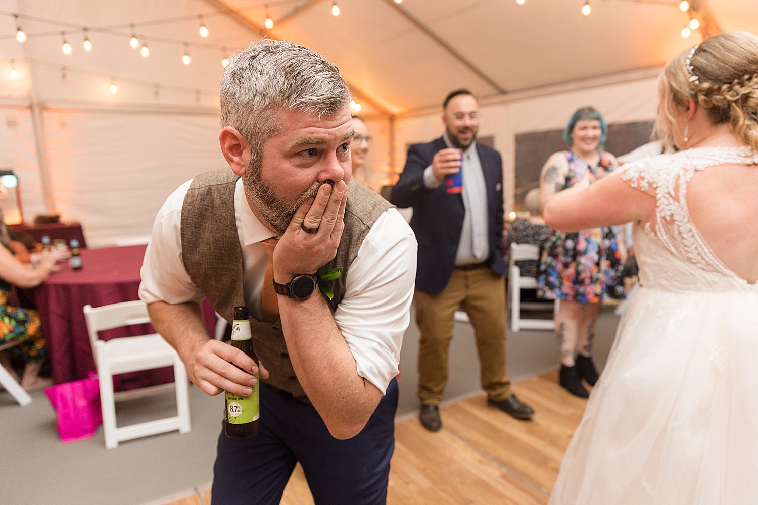 candid guests dancing