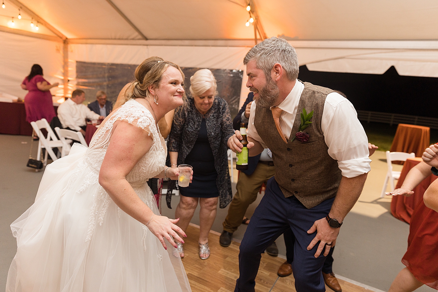 candid guests dancing