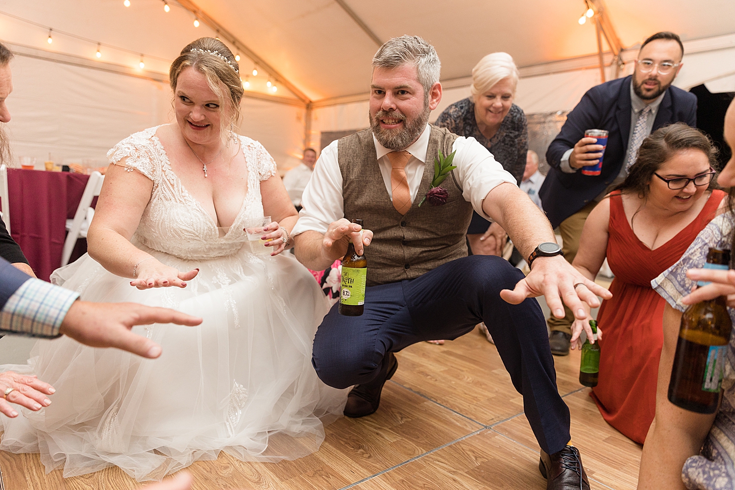 candid guests dancing