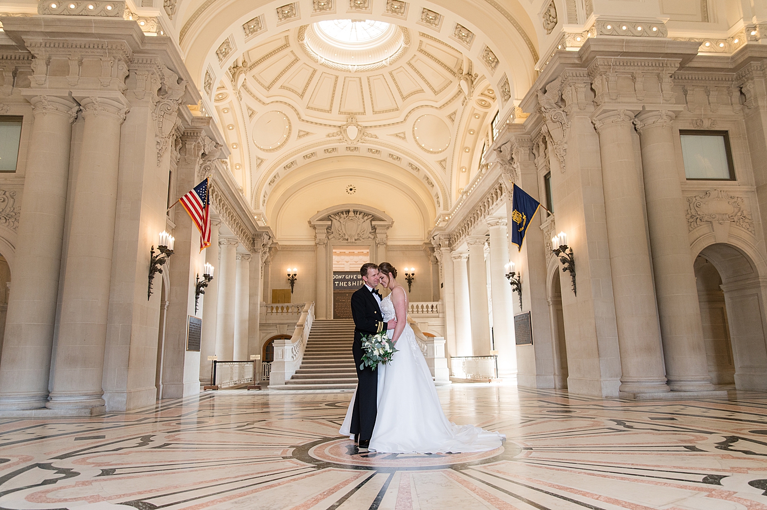 naval academy wedding bancroft hall portrait