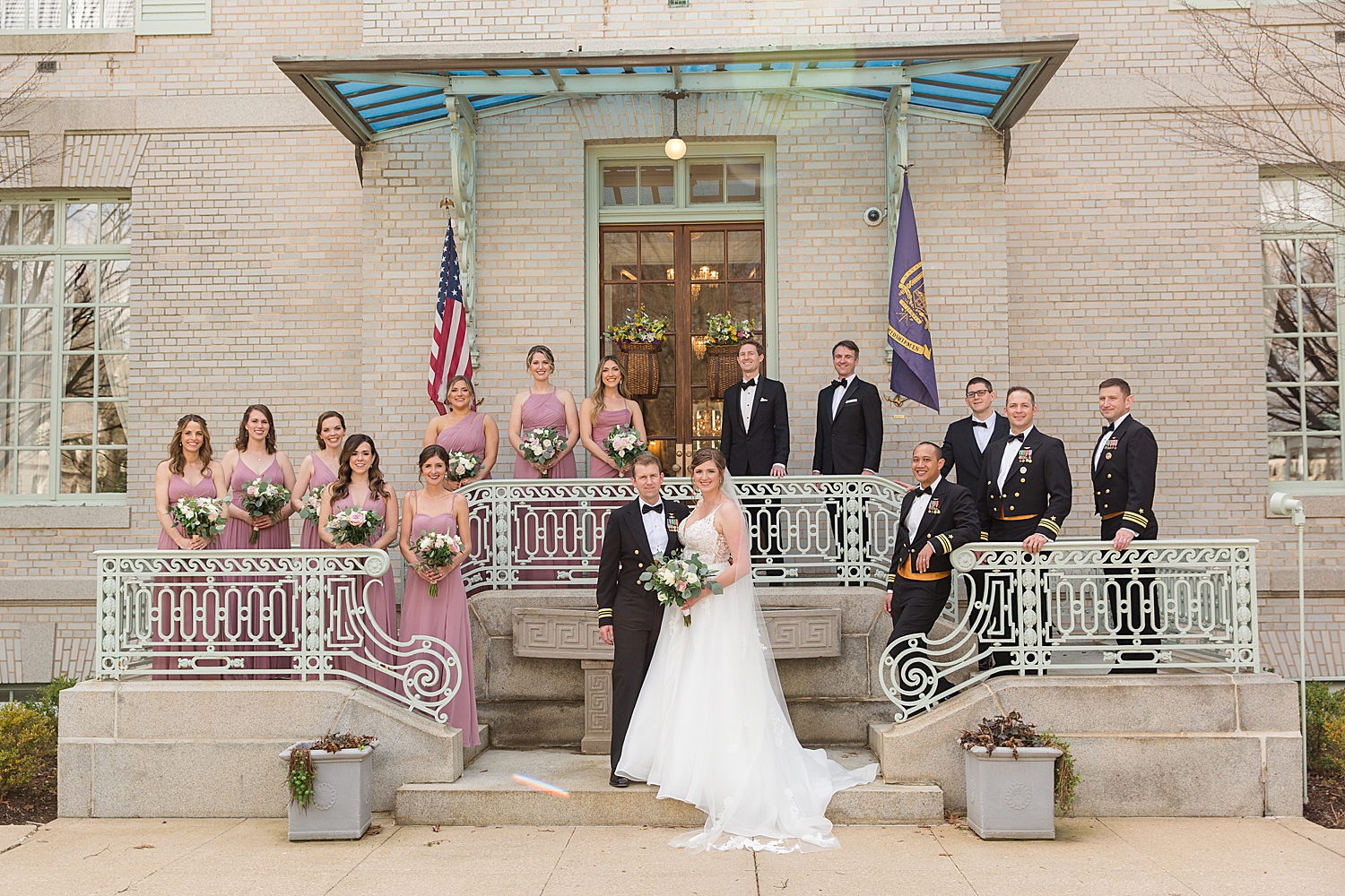 full wedding party portrait