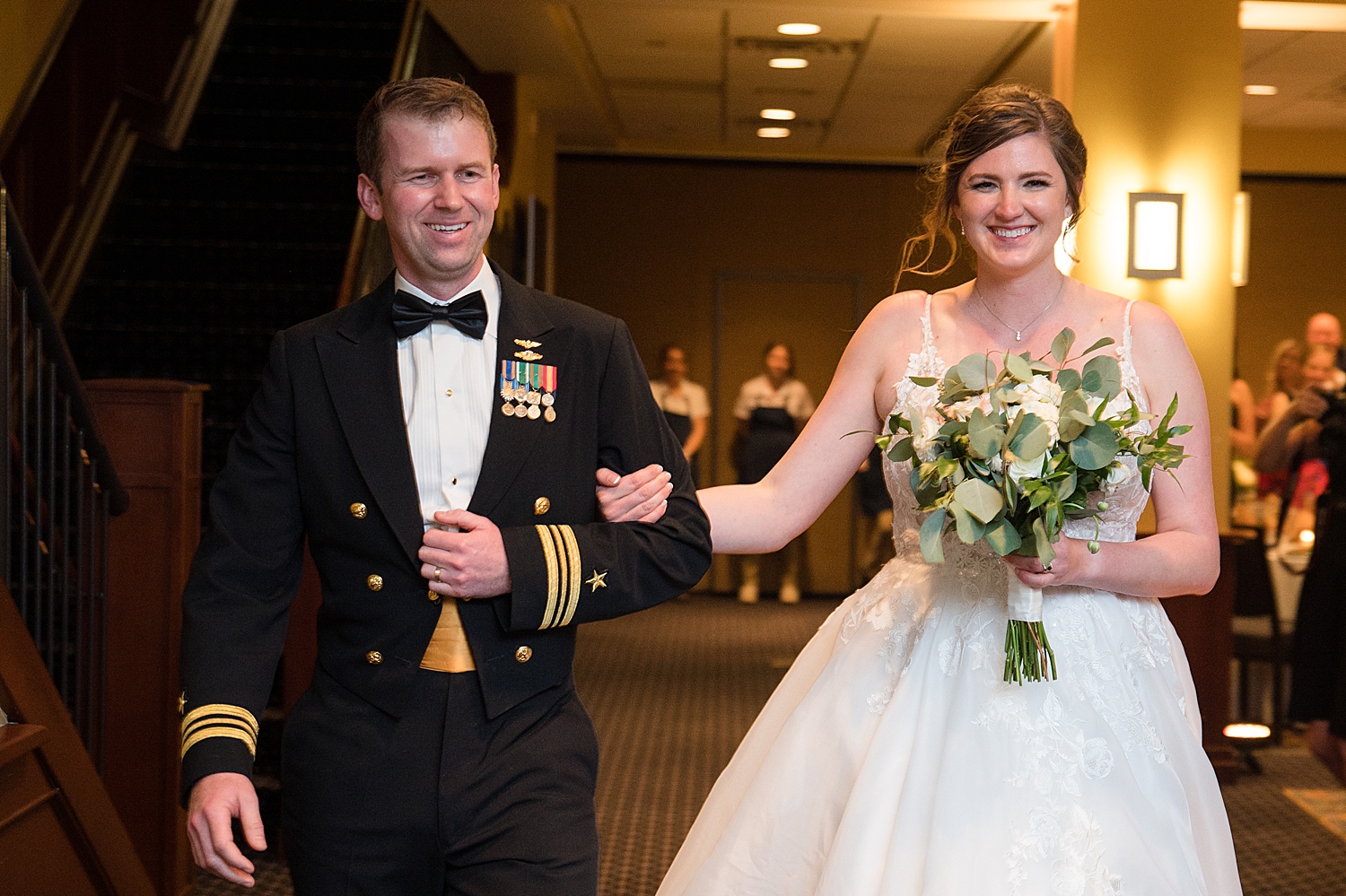 bride and groom reception entrance stadium