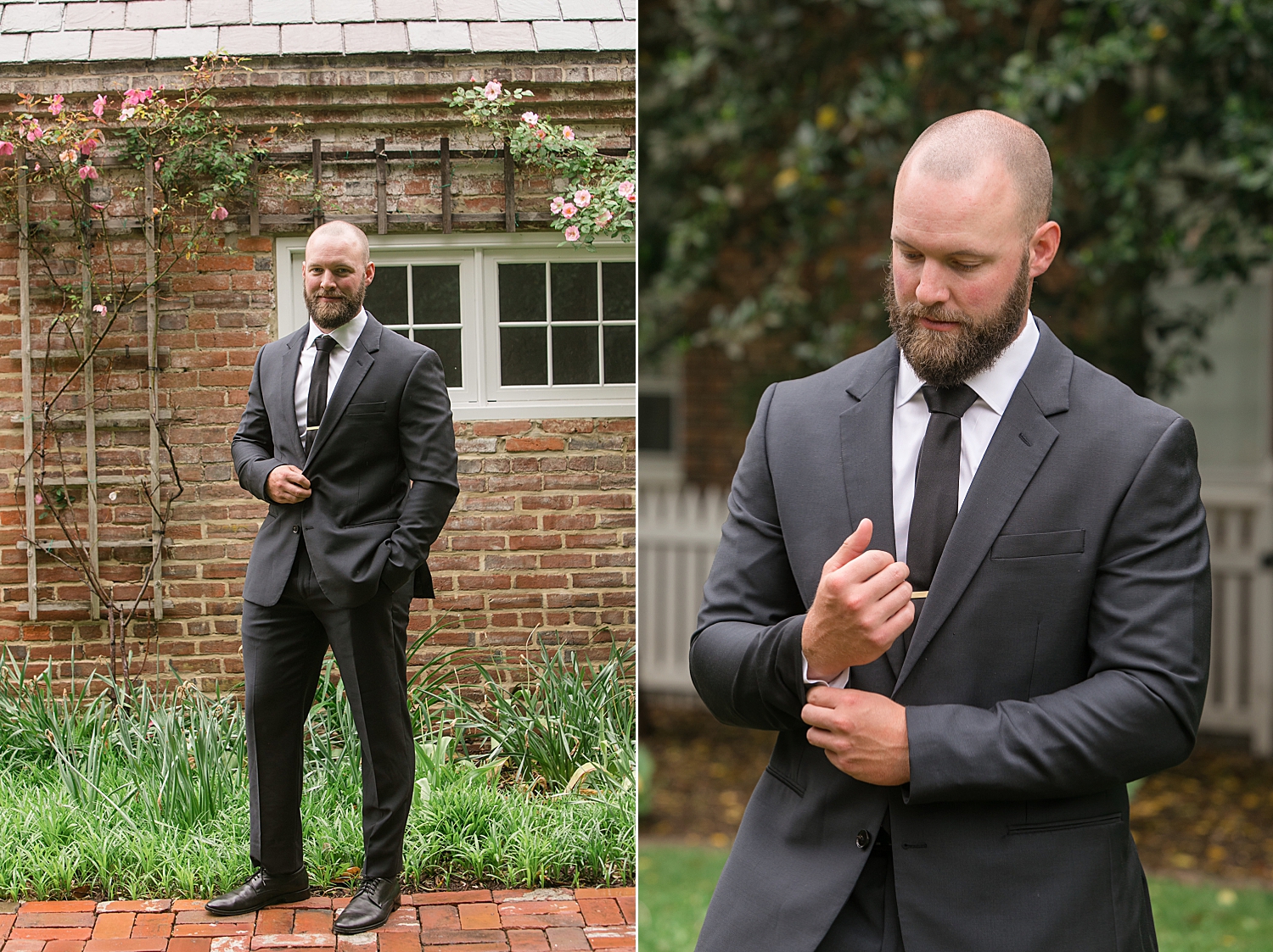 groom portrait gray suit