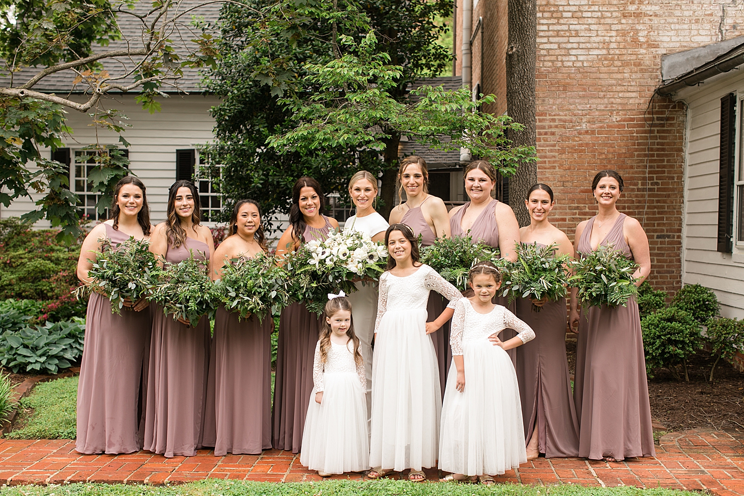 full bridal party flower girl