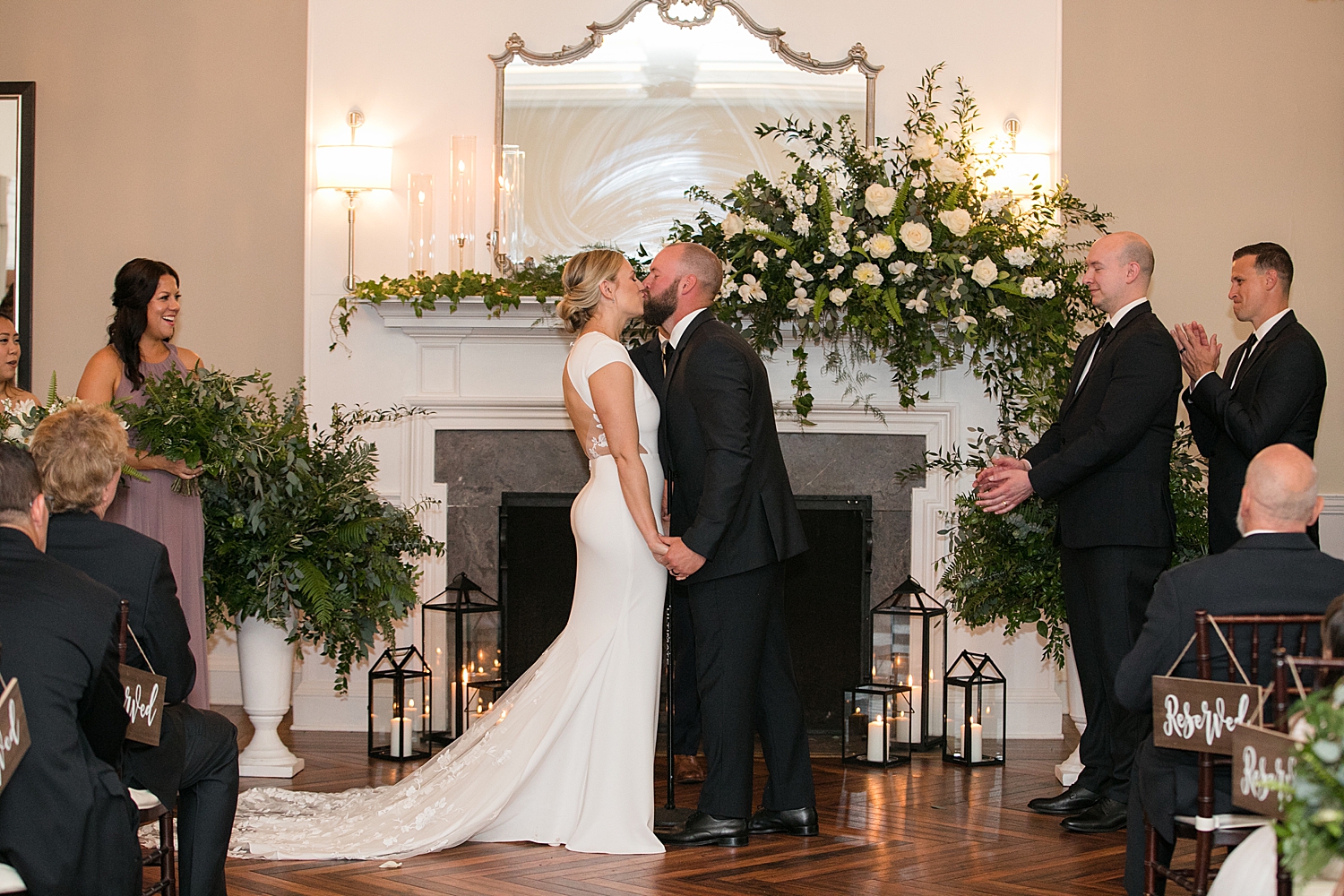 first kiss ceremony florals candles