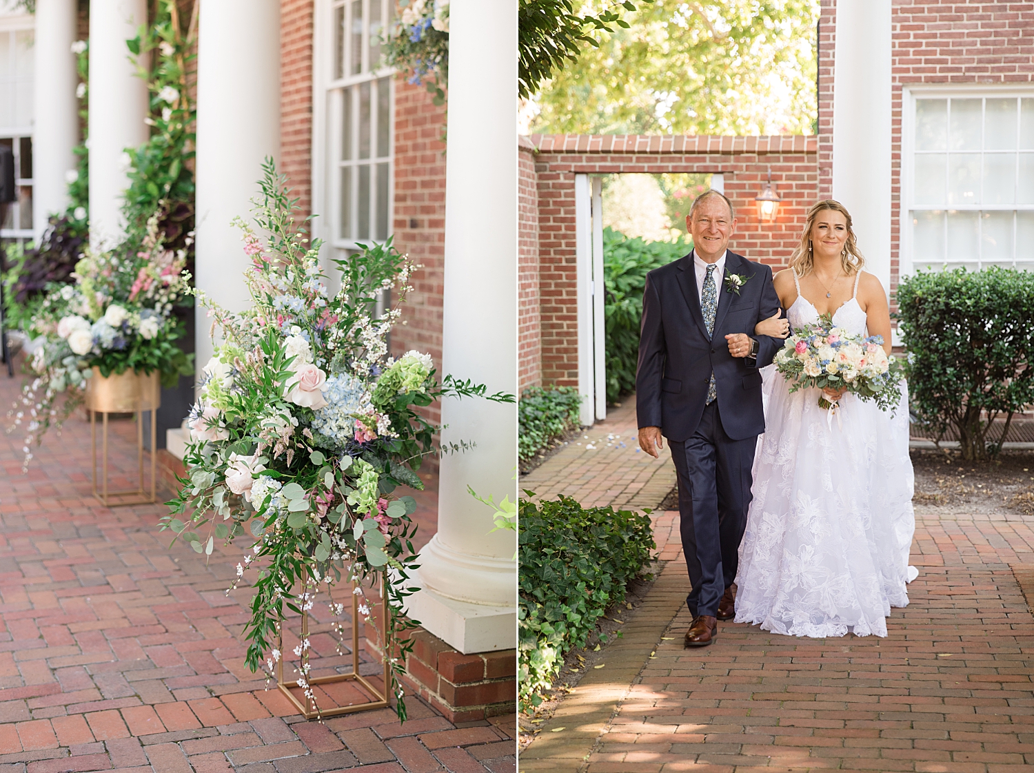 bride enters ceremony with her father