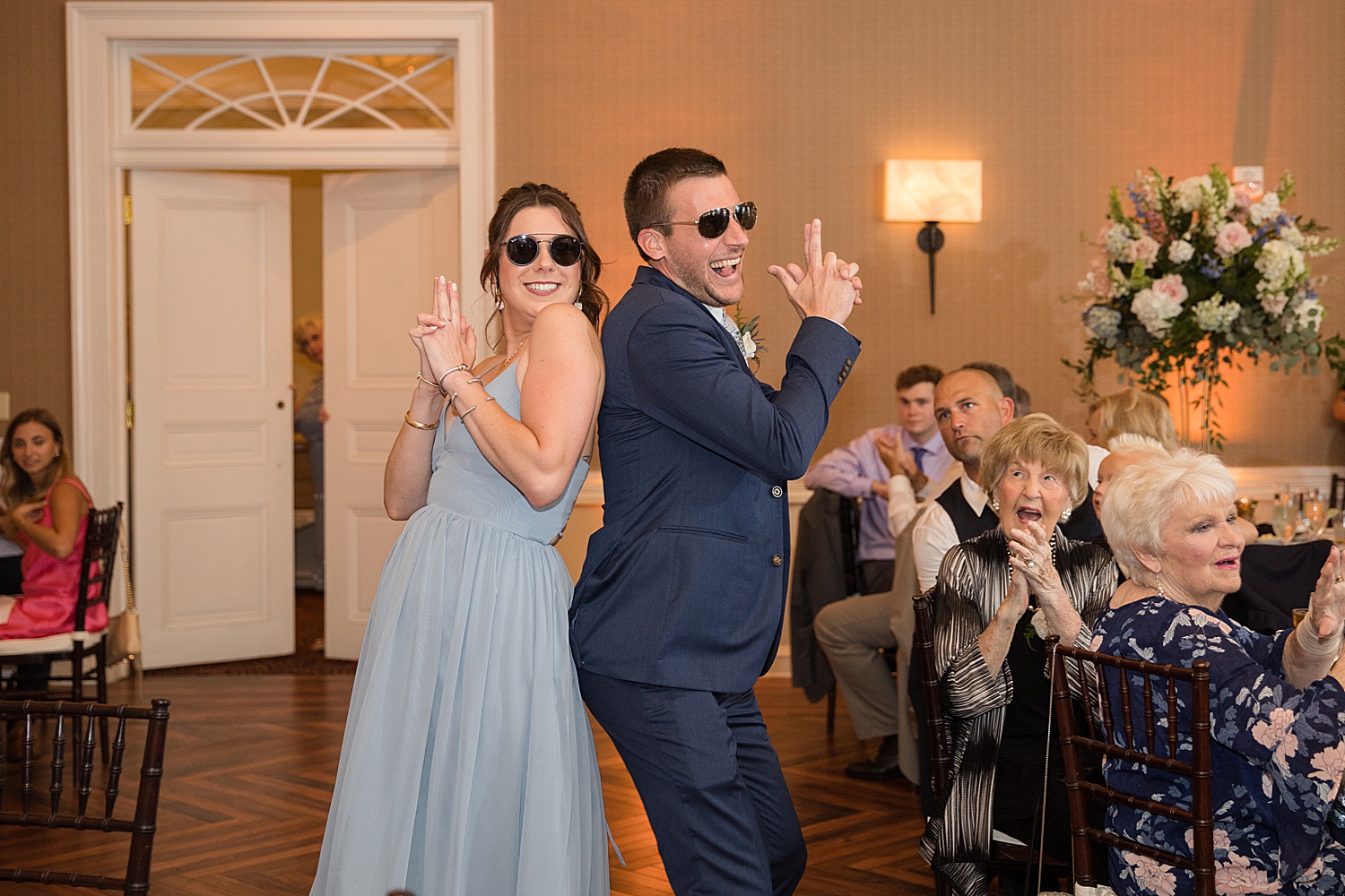 bridesmaid and groomsman reception entrance