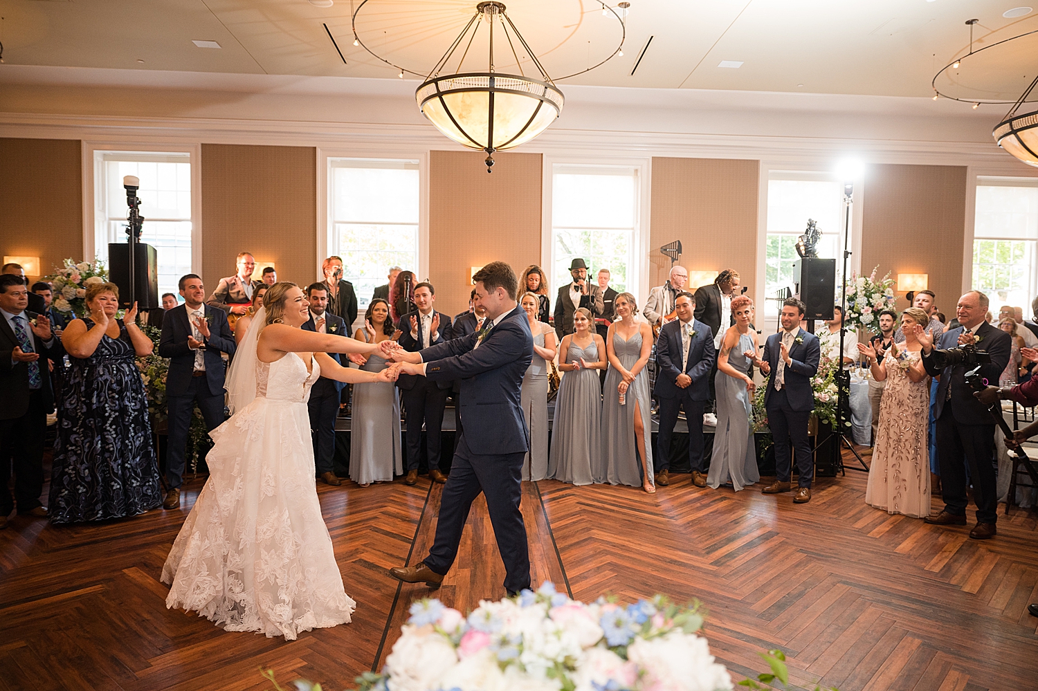 bride and groom first dance