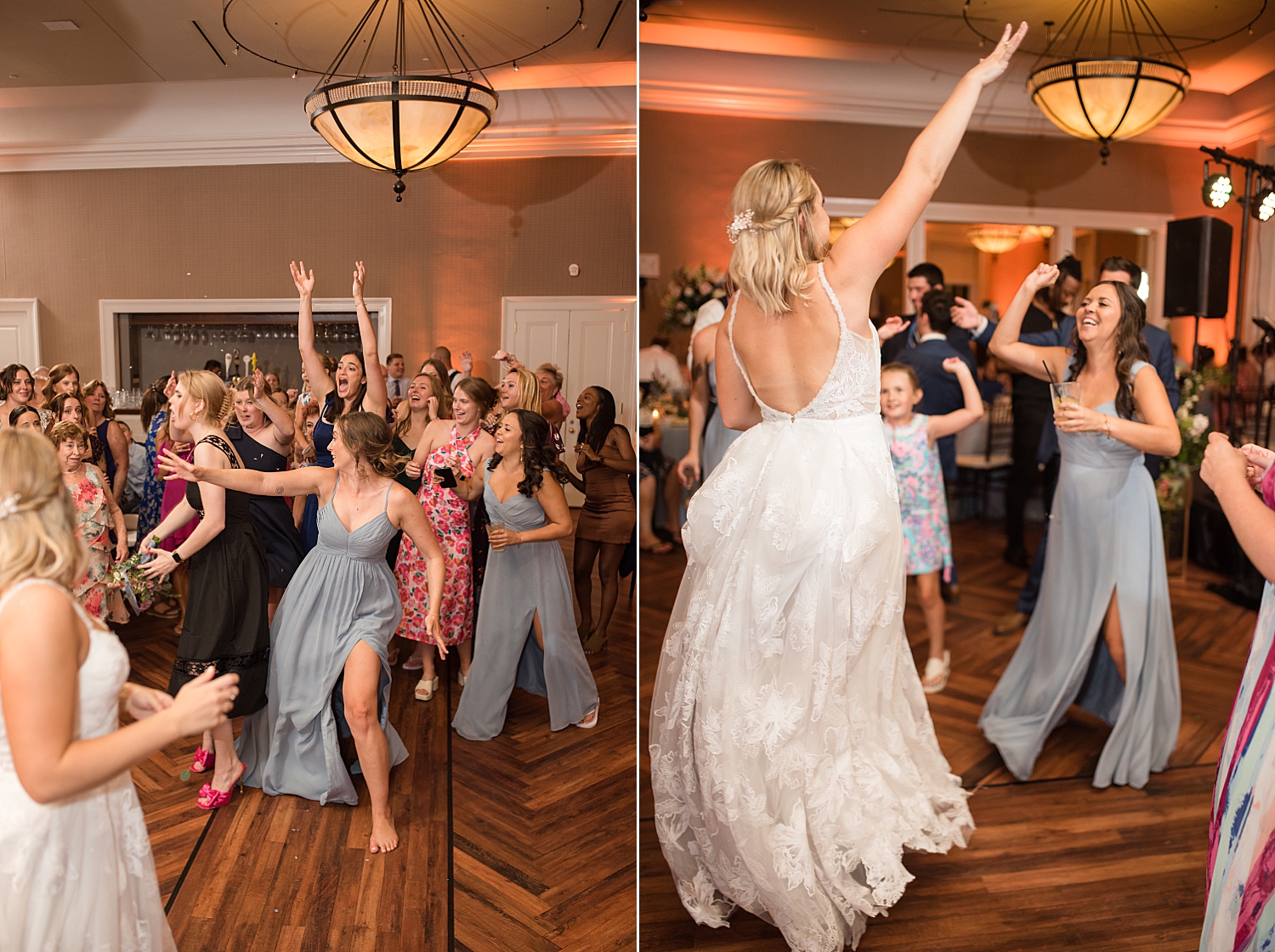 candid wedding dancing