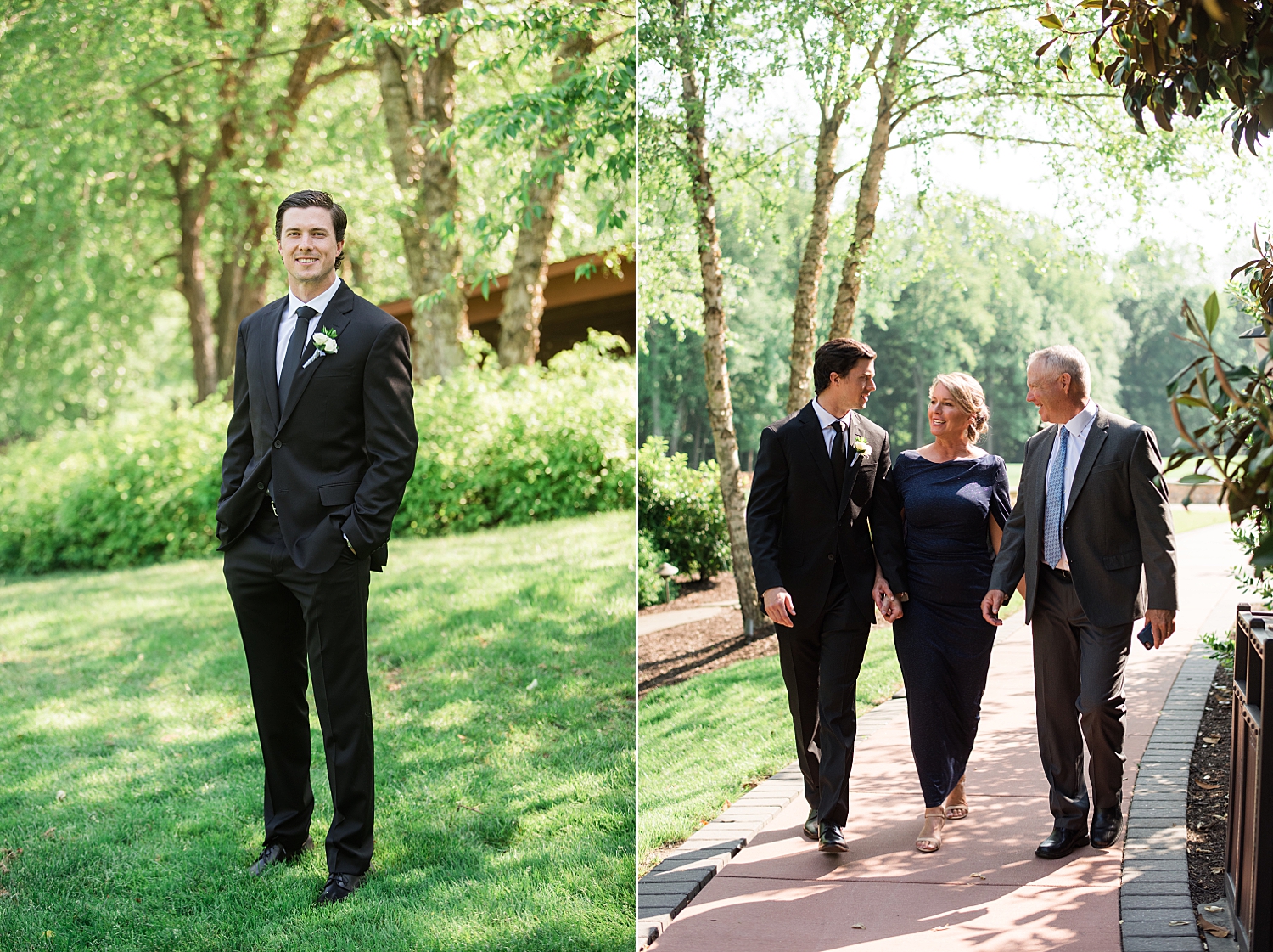 groom portriat, groom with parents