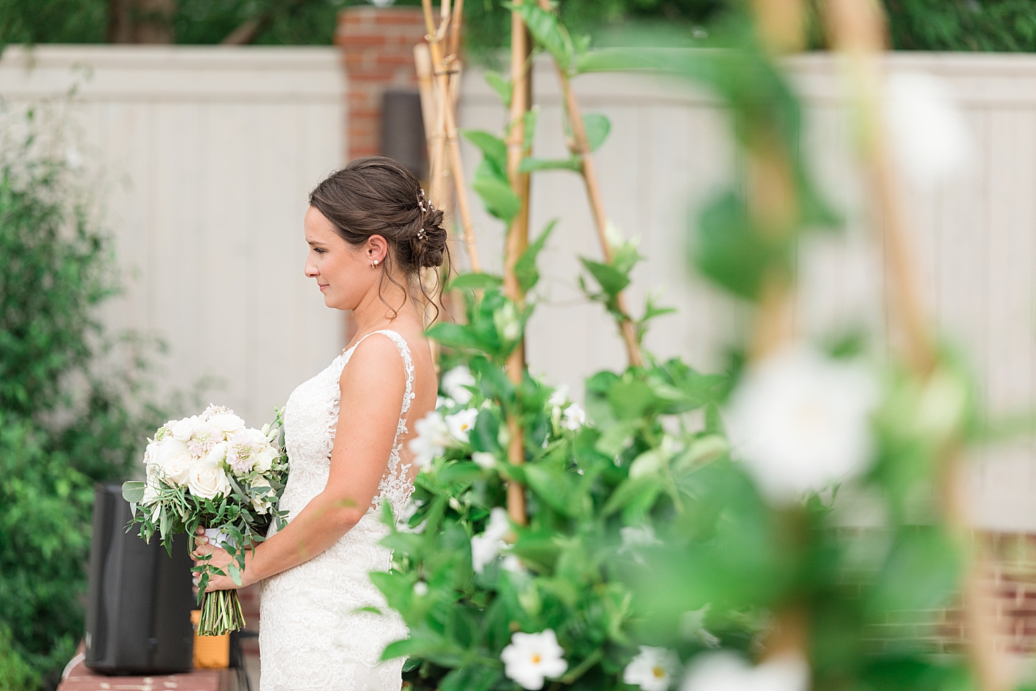 bride walking toward groom for first look