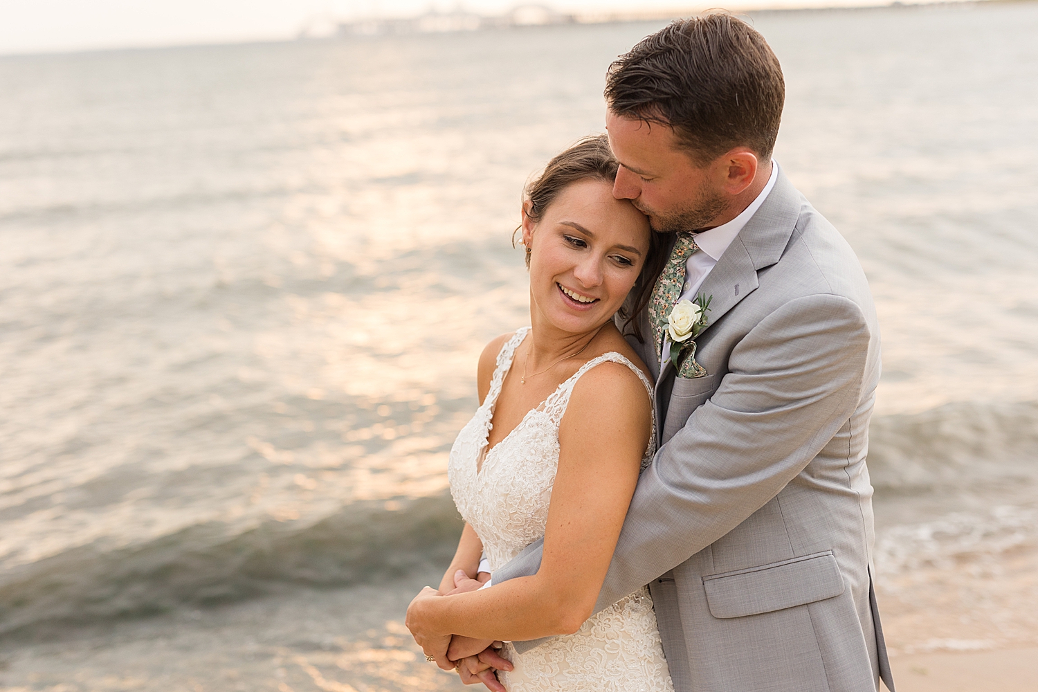 waterfront beach couple portrait