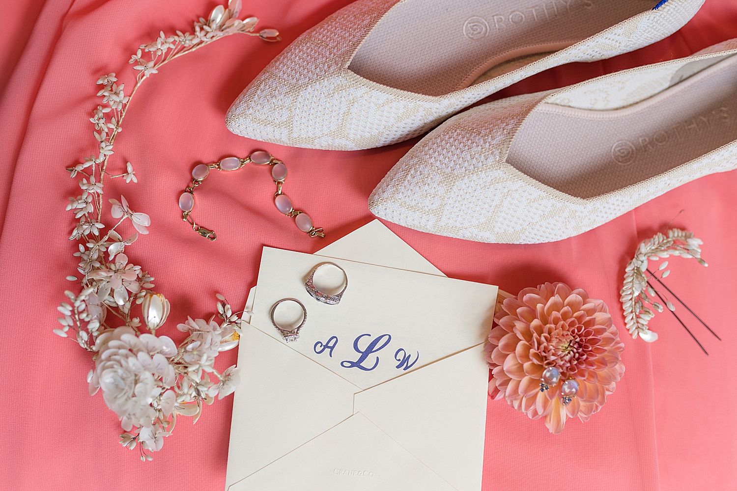 flat lay wedding details