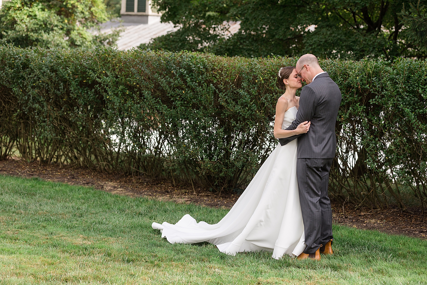 bride and groom first look