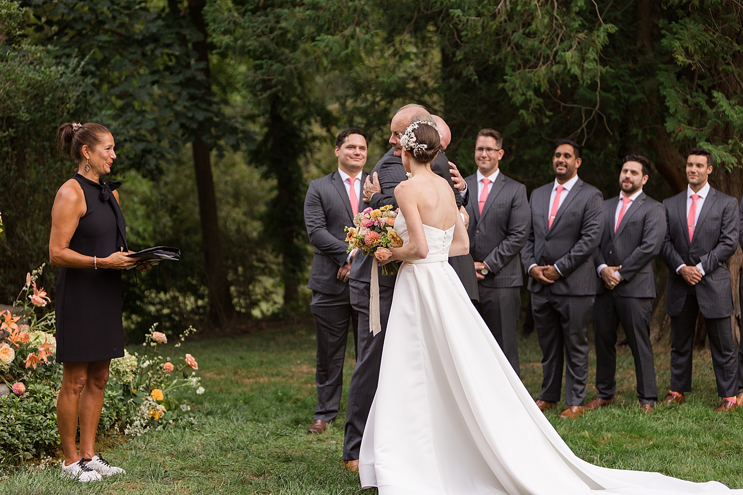 dad giving bride away