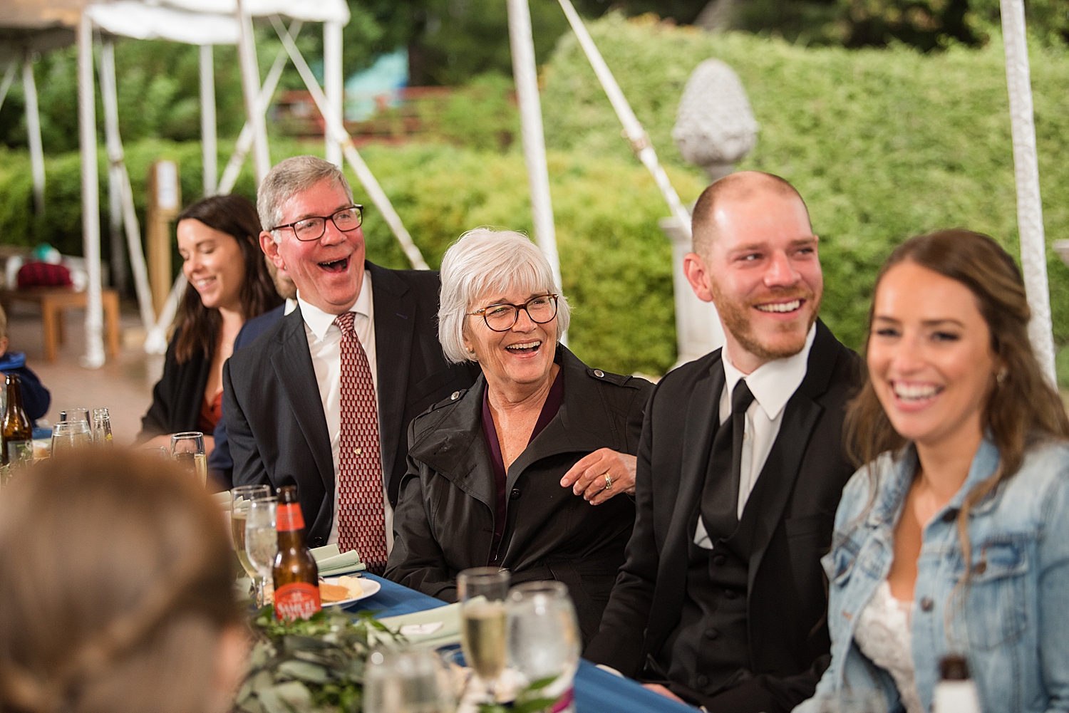 candid wedding toasts intimate reception