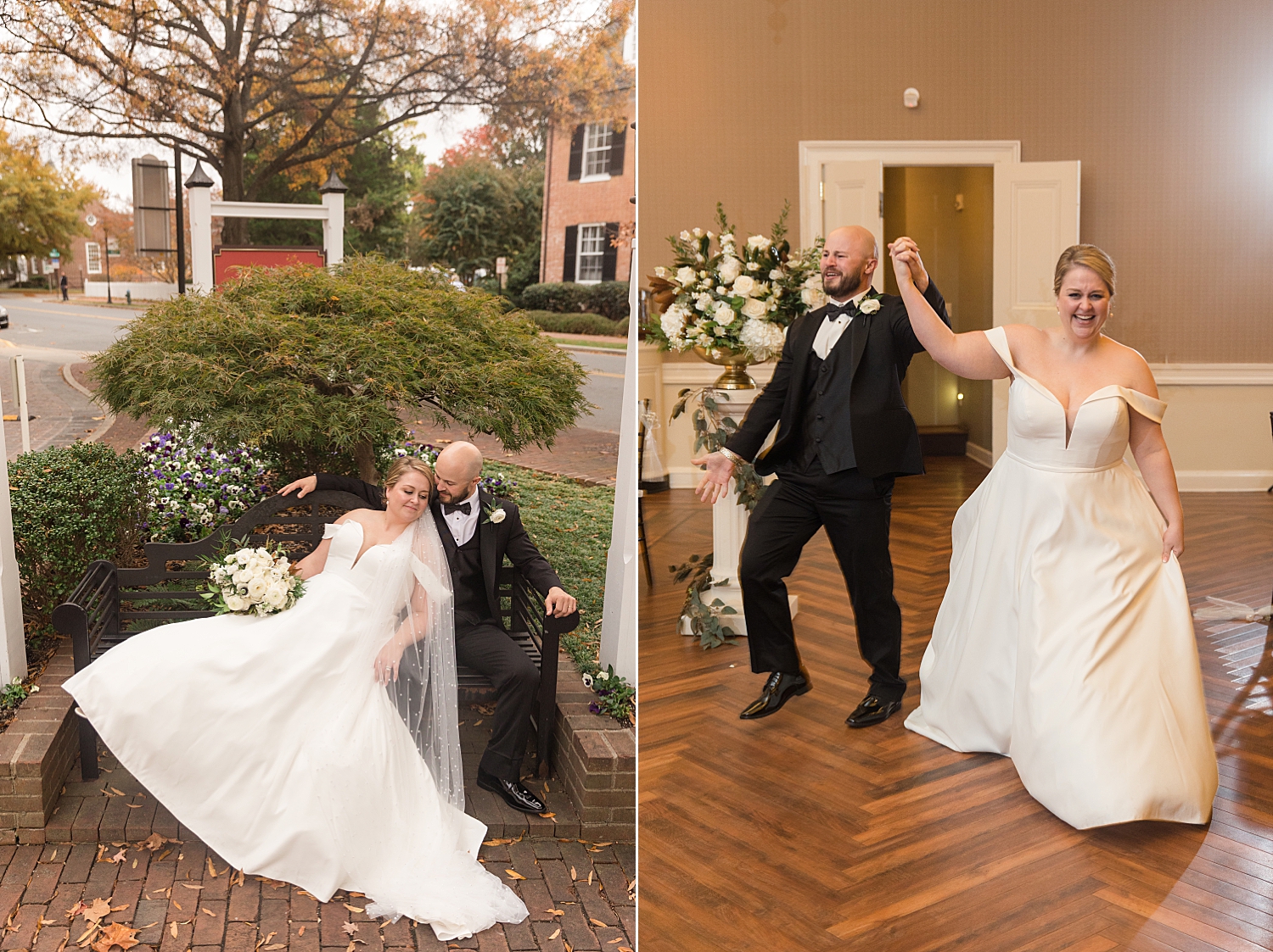 bride and groom dancing enter reception