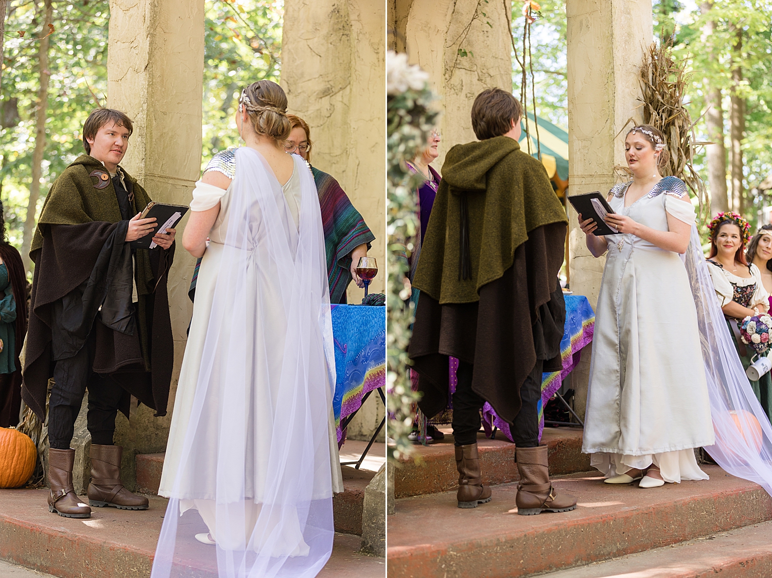 bride and groom exchange vows