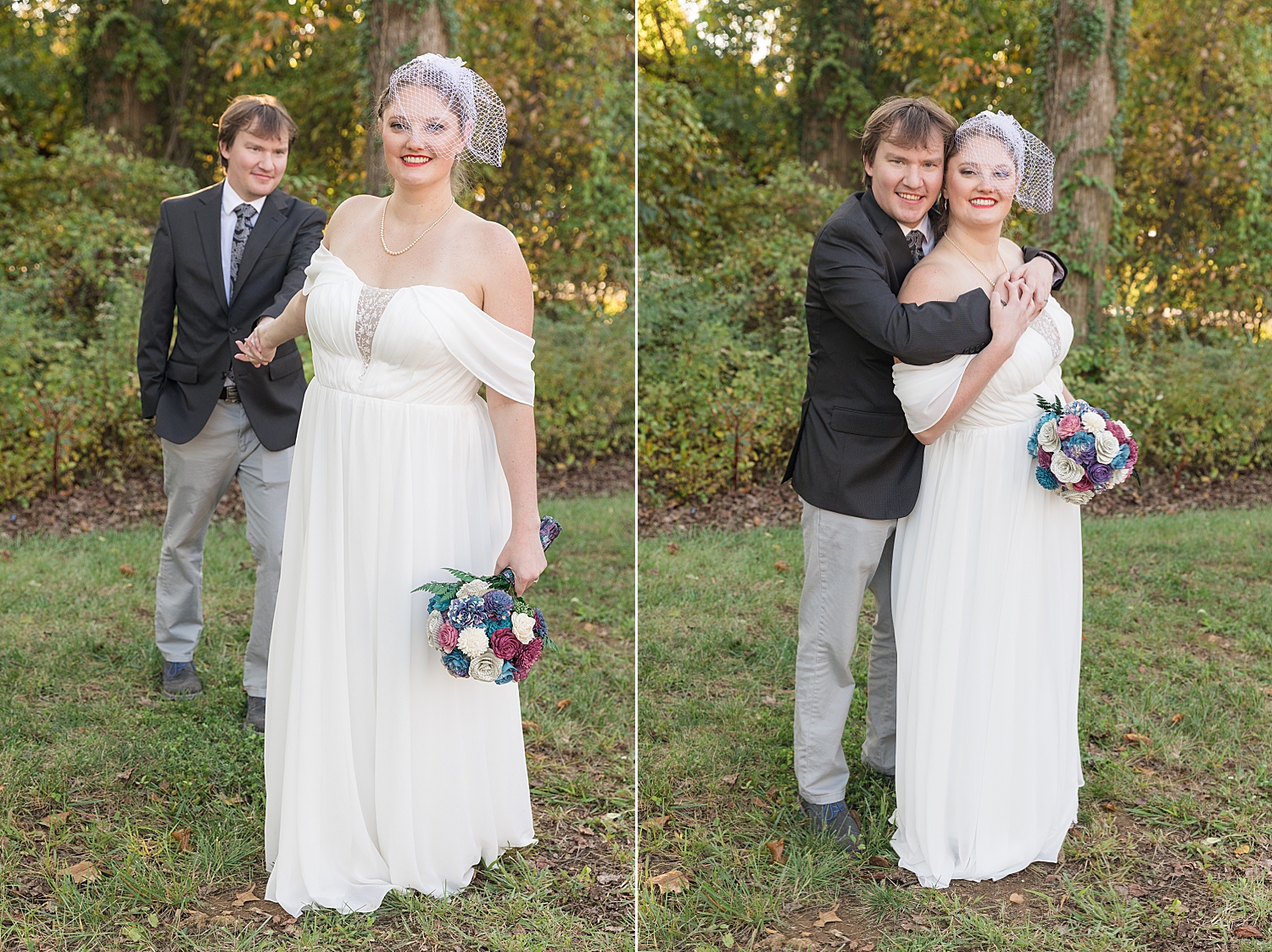 couples portrait in trees