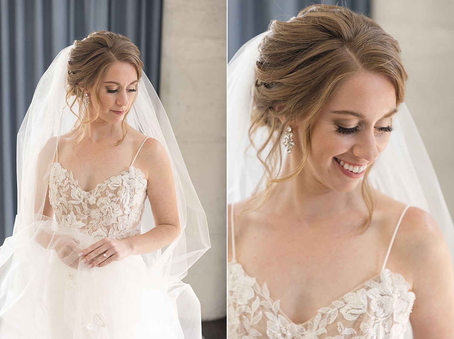 bridal portrait in hotel room