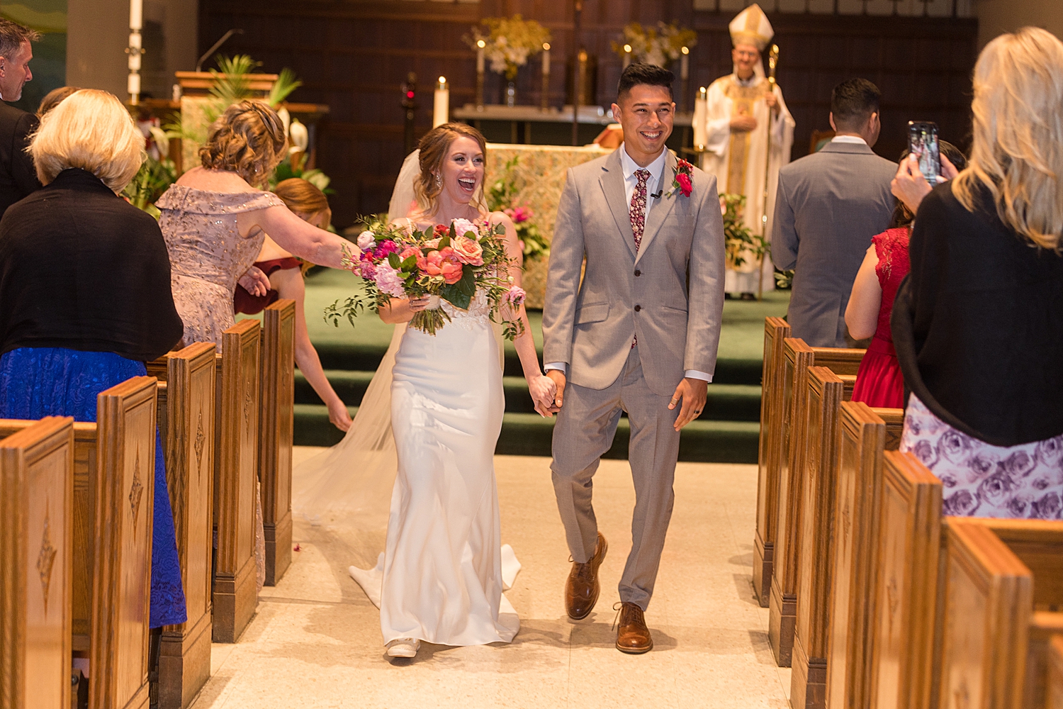 bride and groom recess