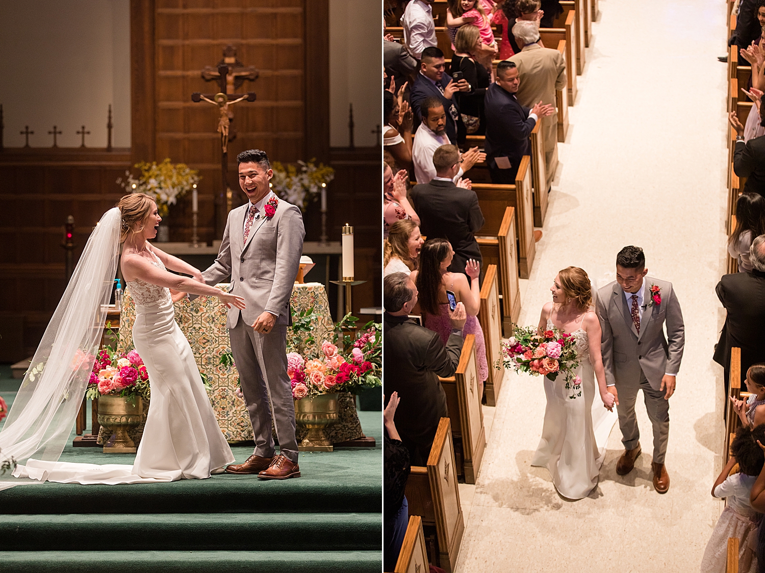 bride and groom recess