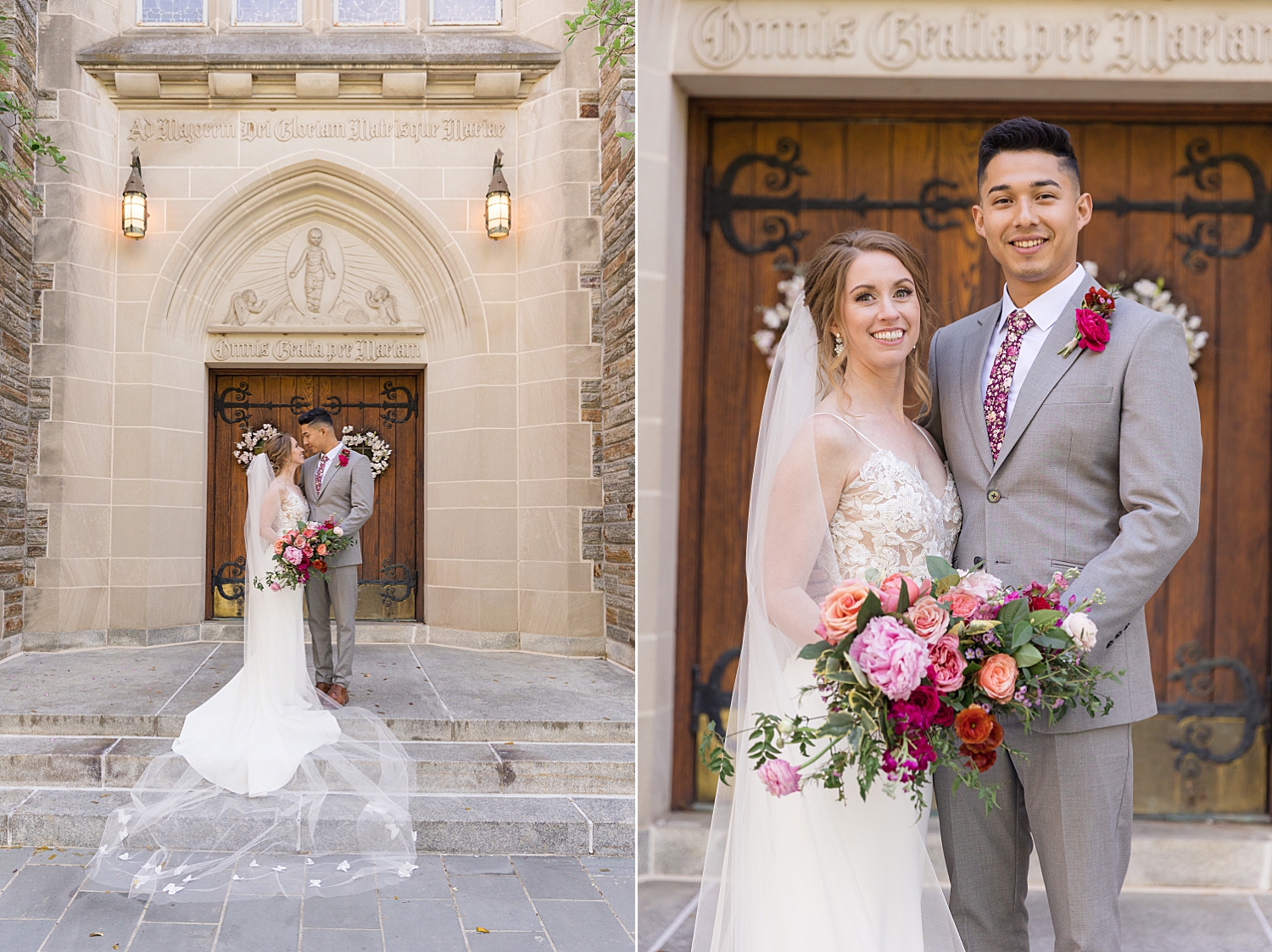 couple portrait colorful florals