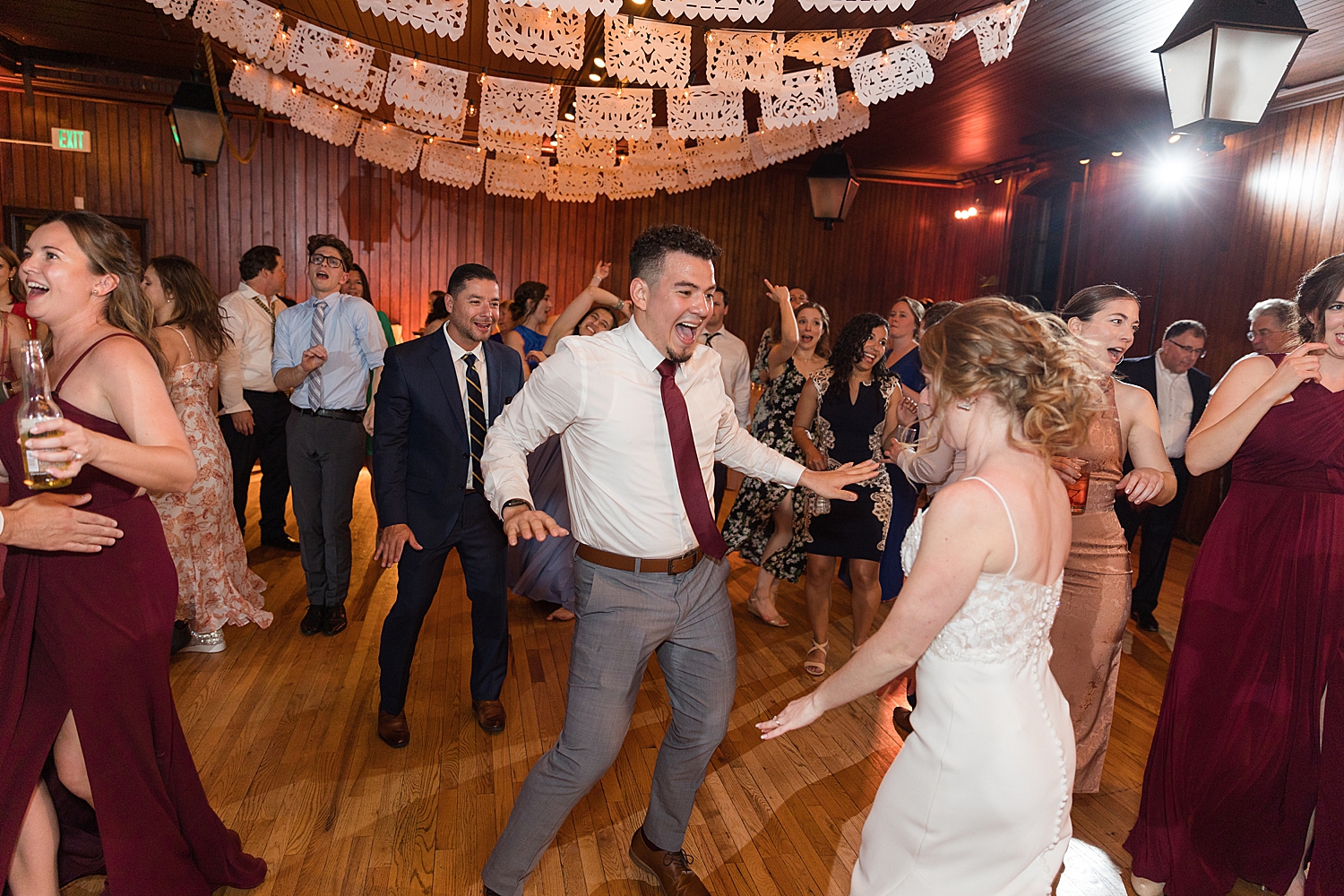 candid guests dancing