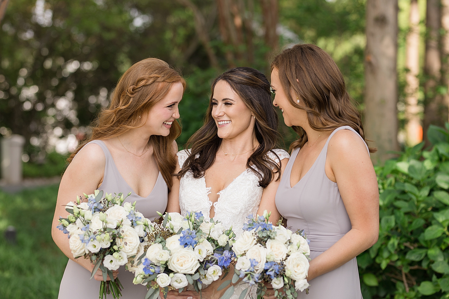 bride with sisters