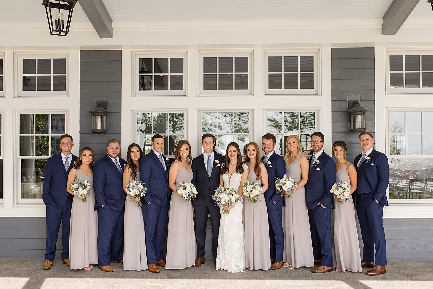 full wedding party at chesapeake bay beach club