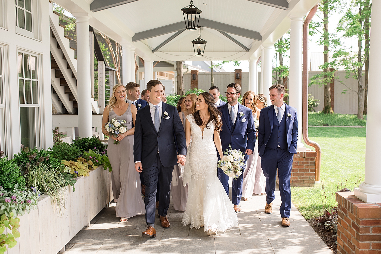 full wedding party at chesapeake bay beach club