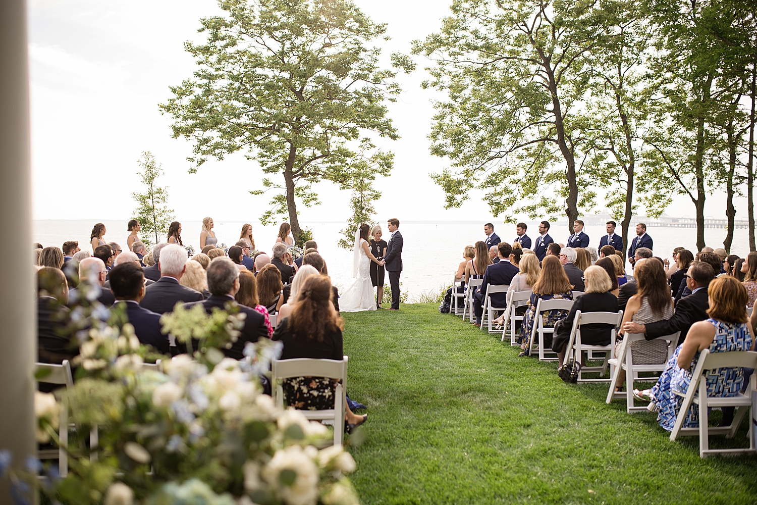 wedding ceremony overlooking chesapeake bay