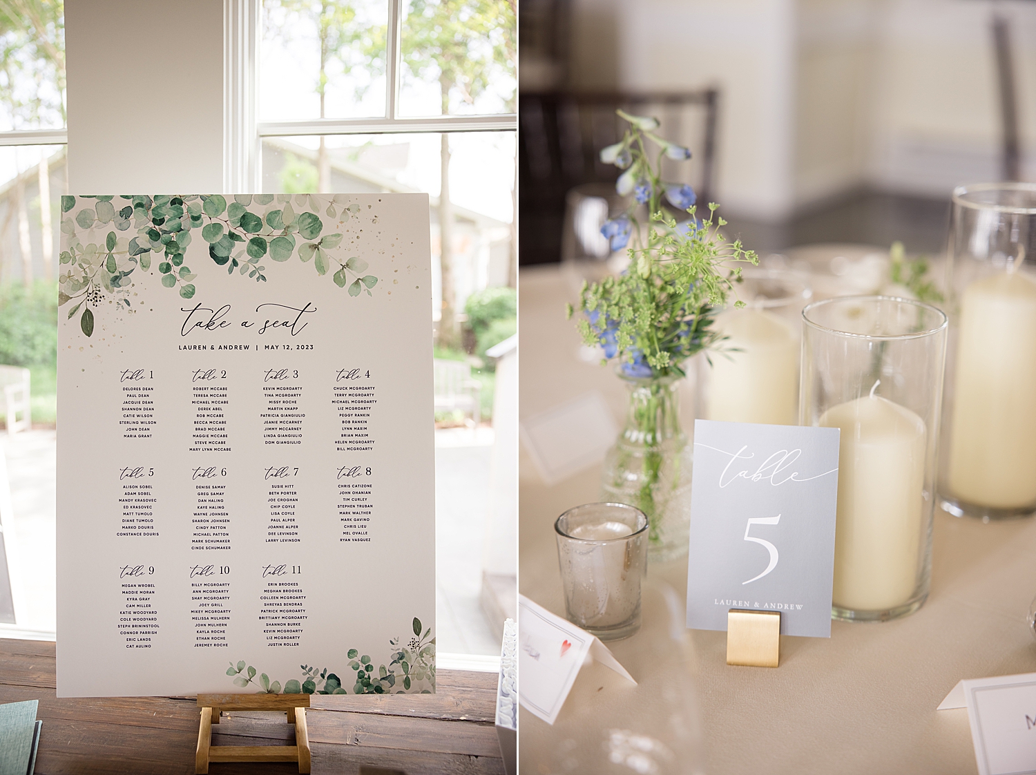 reception details, escort board, tablescape candles