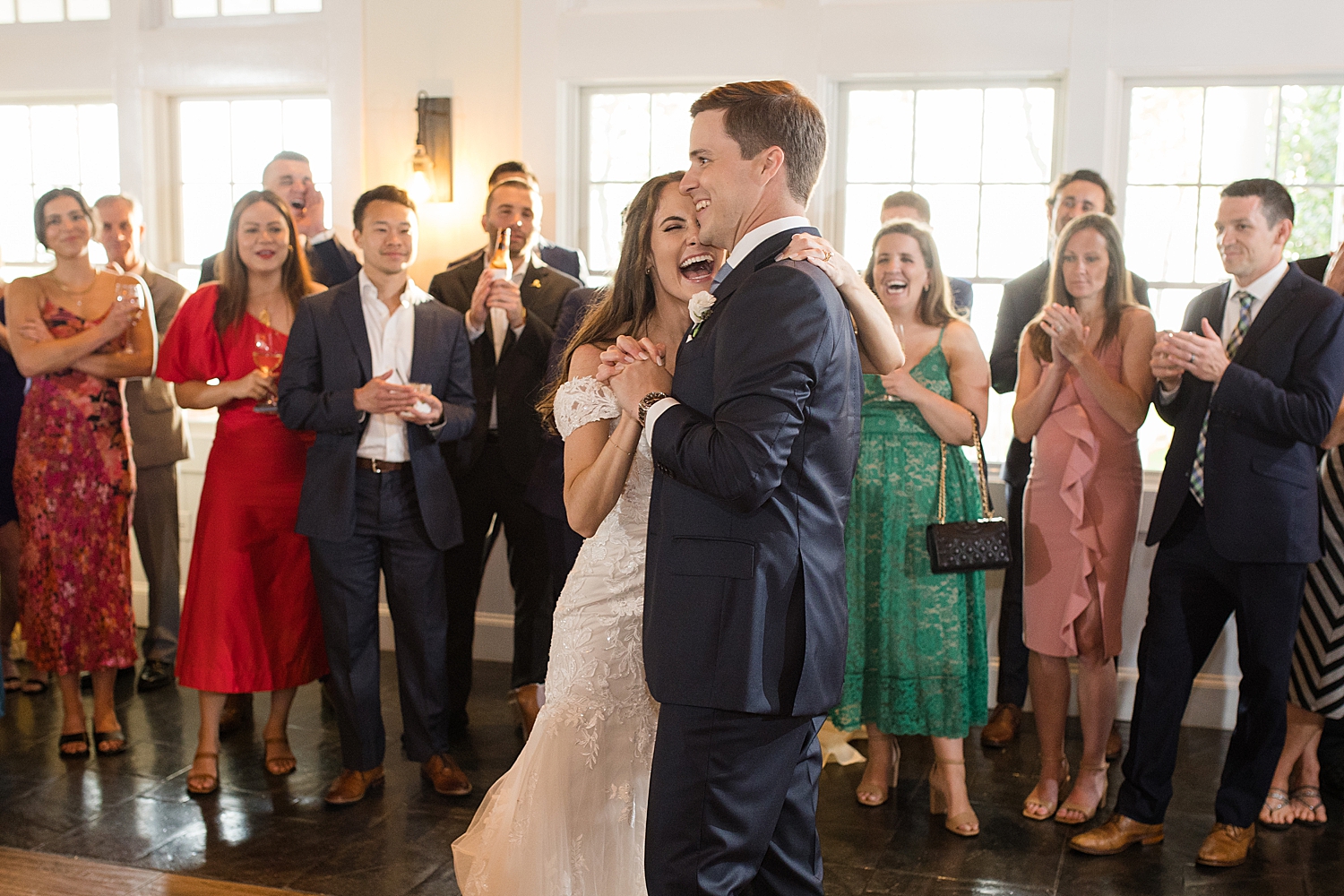 bride and groom first dance