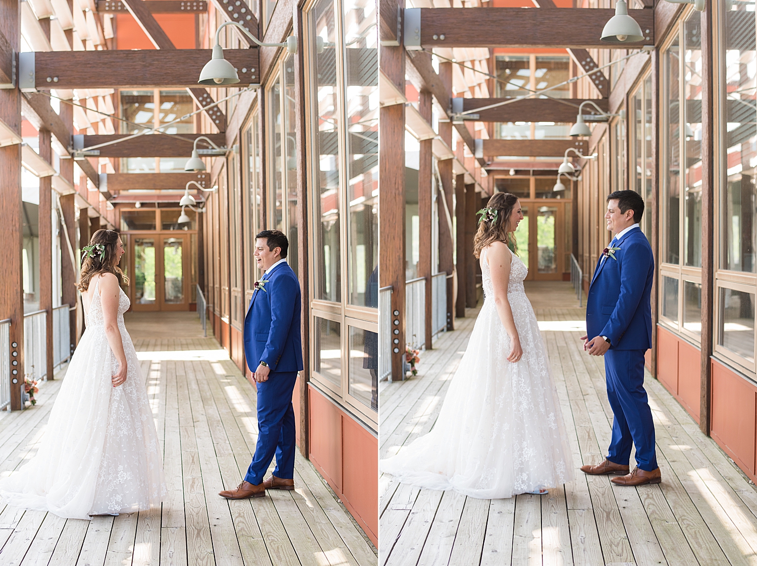 bride and groom at chesapeake bay foundation