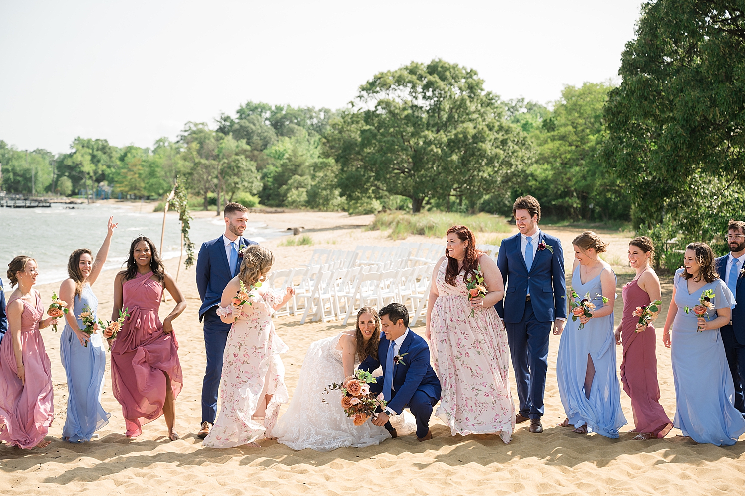 wedding party being silly