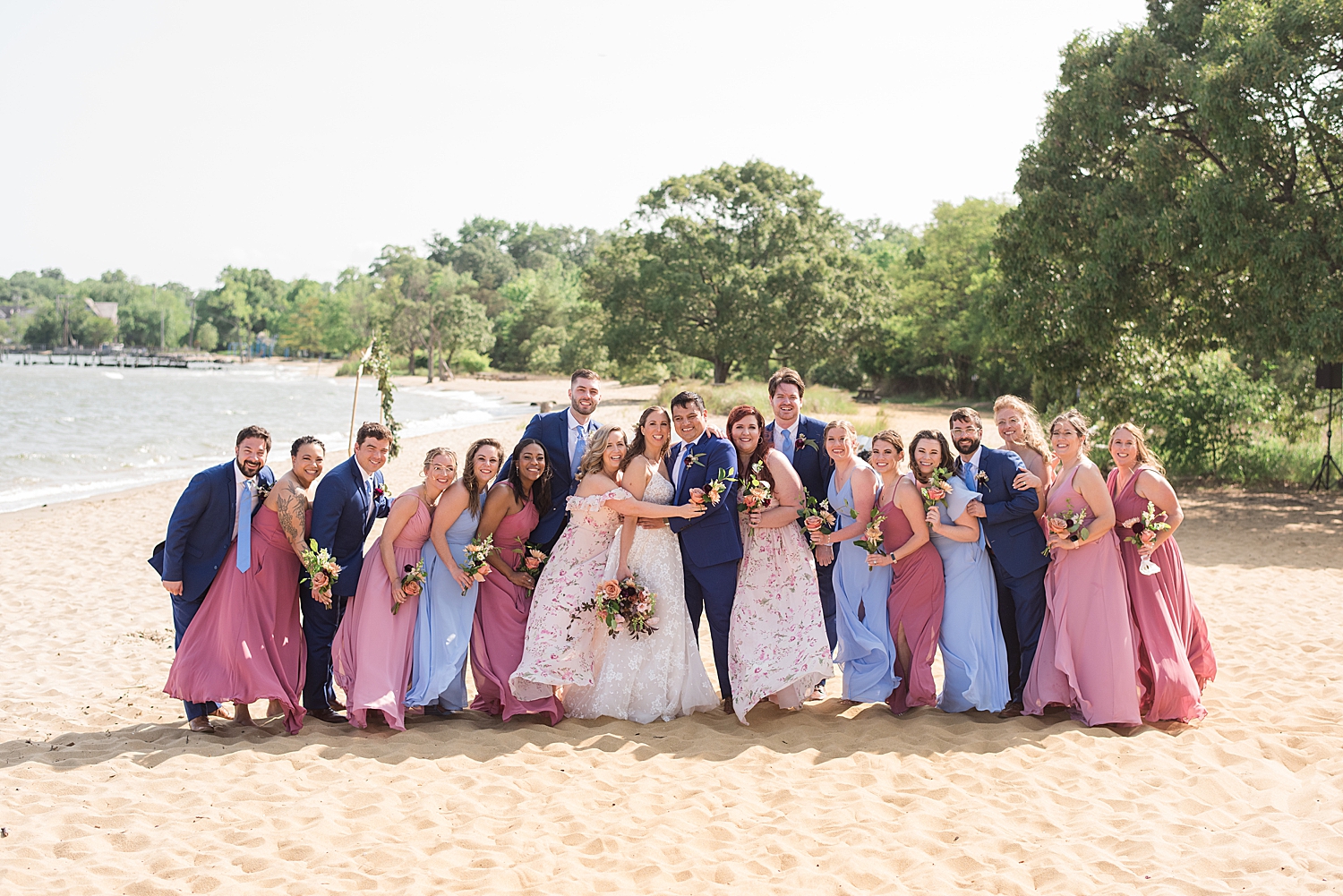 wedding party cheering