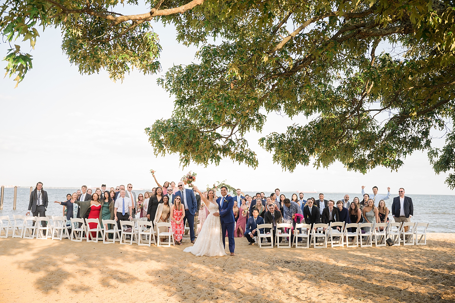 couple leaving wedding ceremony