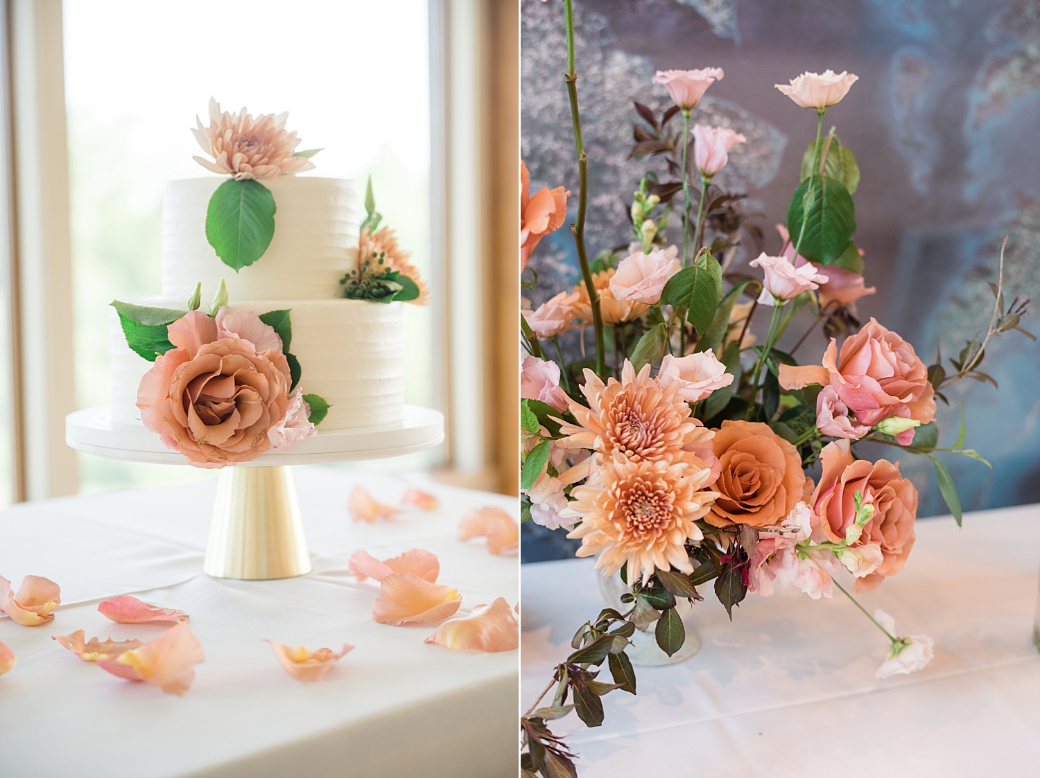 cake and floral details