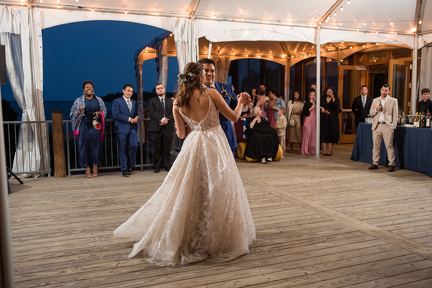 bride and groom first dance