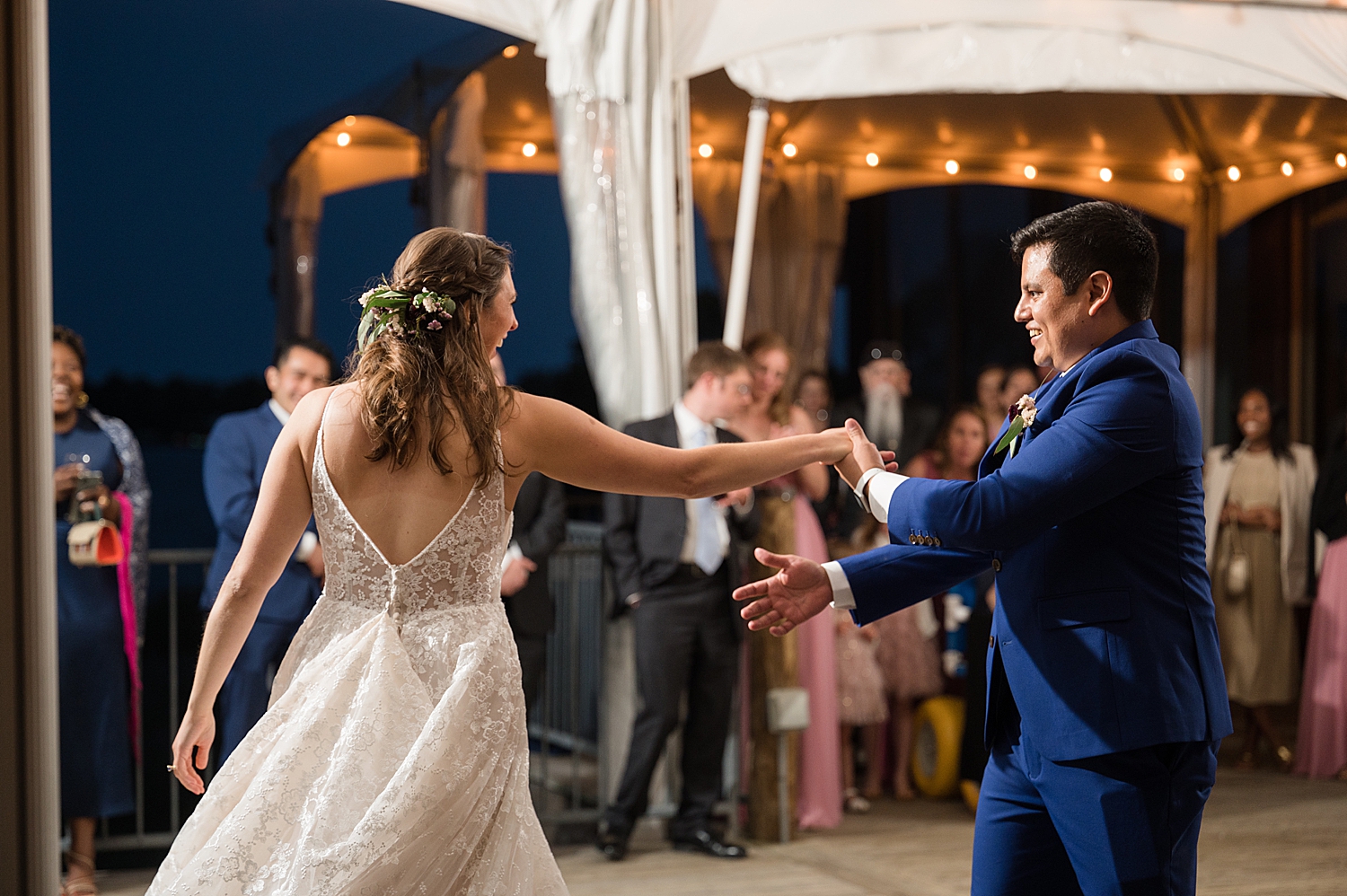 bride and groom first dance