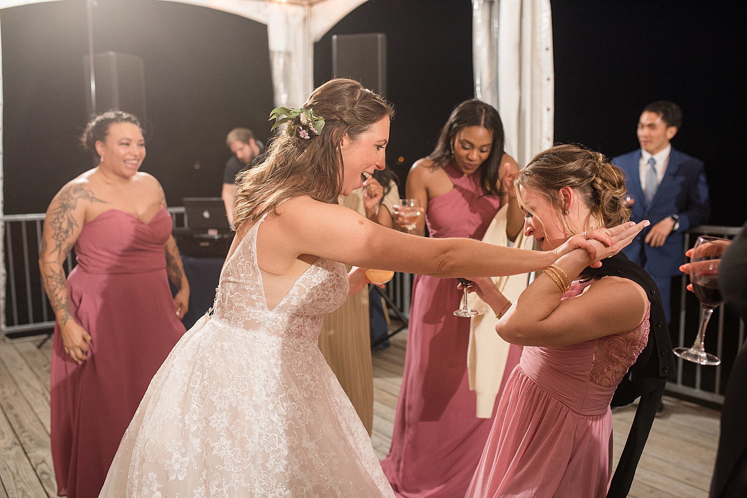 candid guests dancing