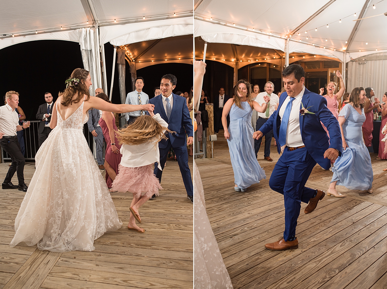 candid guests dancing