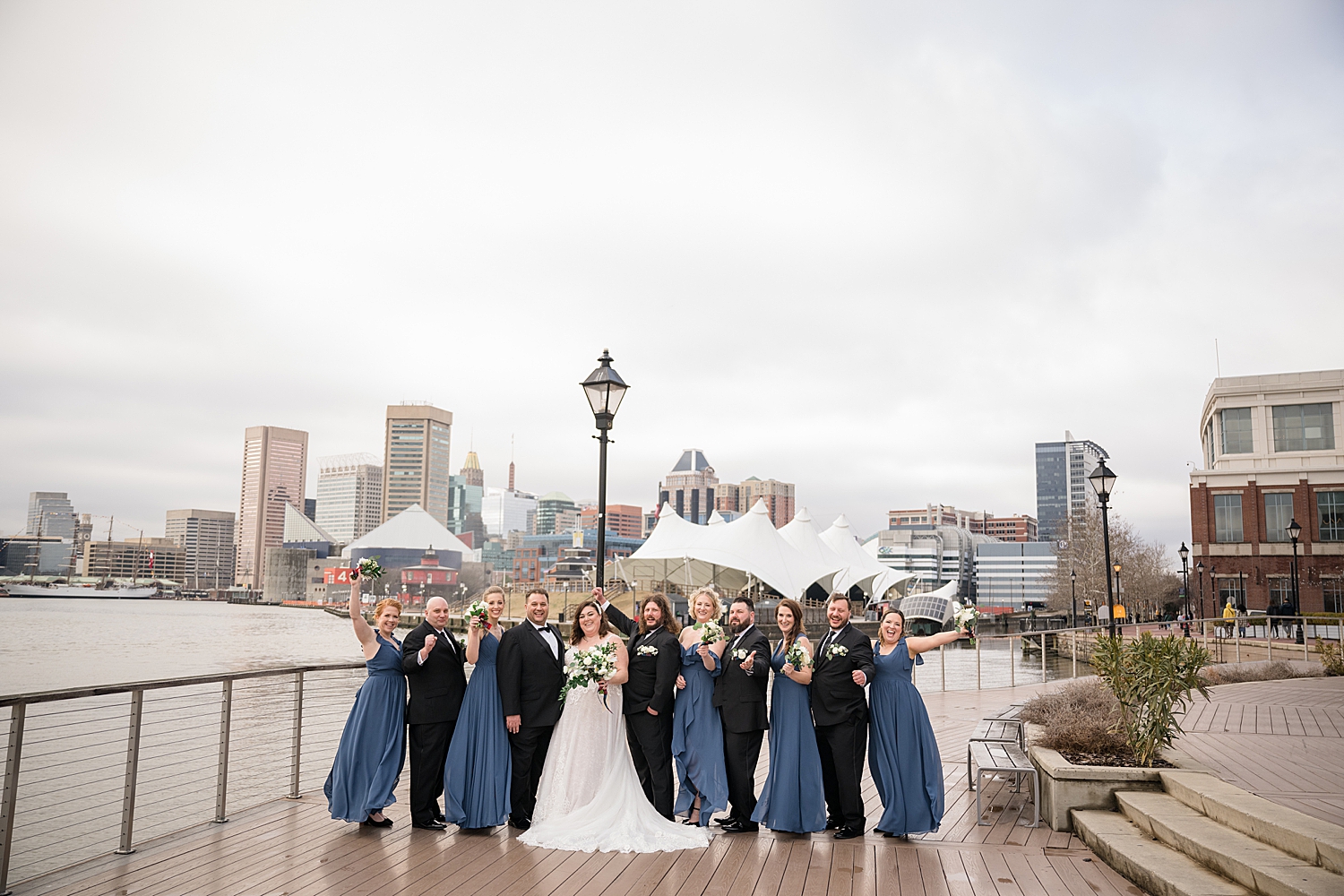 wedding party portrait in baltimore