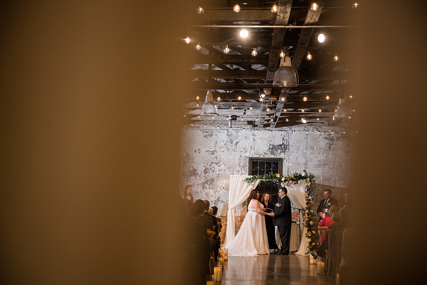 ceremony through the curtains