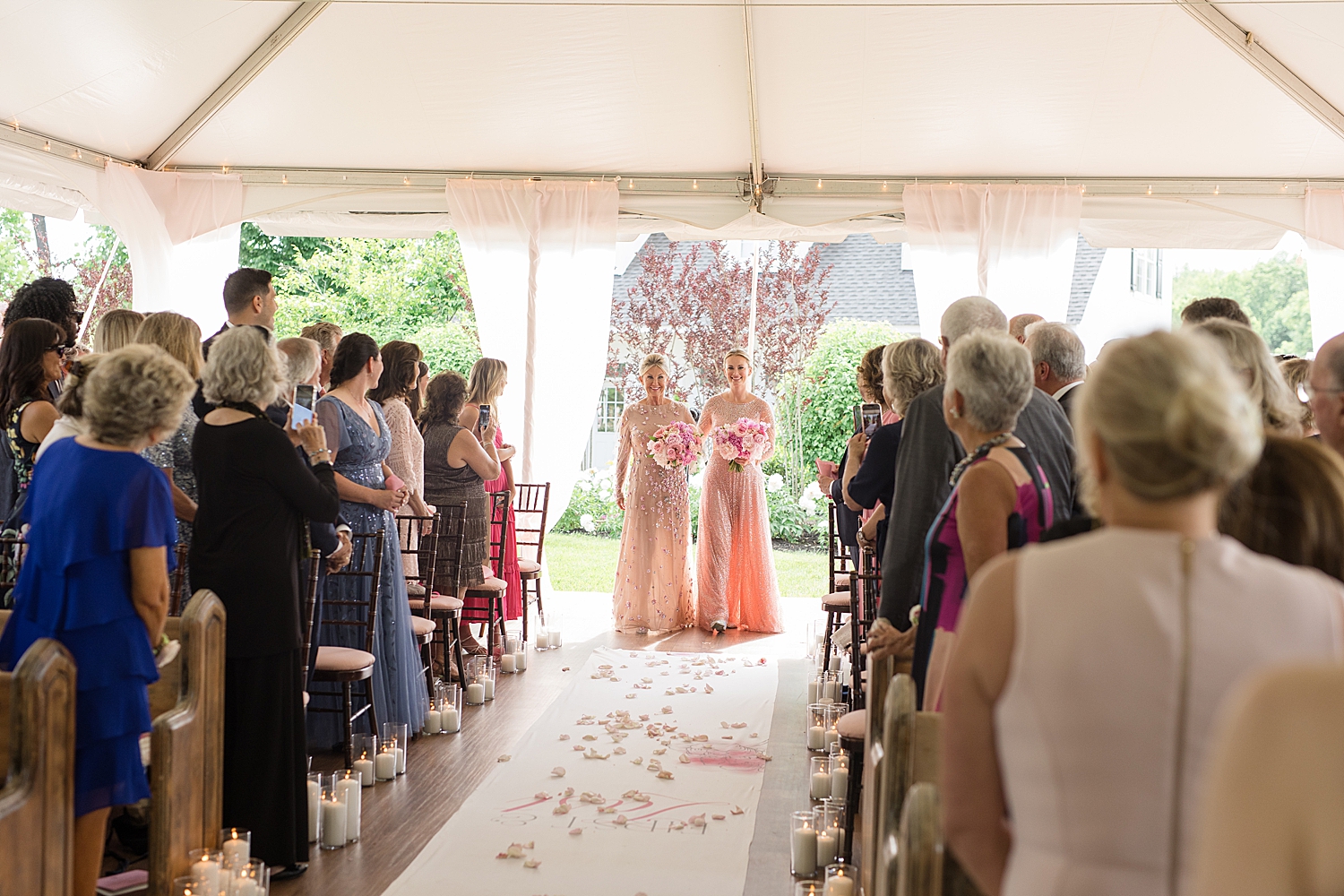 bride's daughter walks her down the aisle