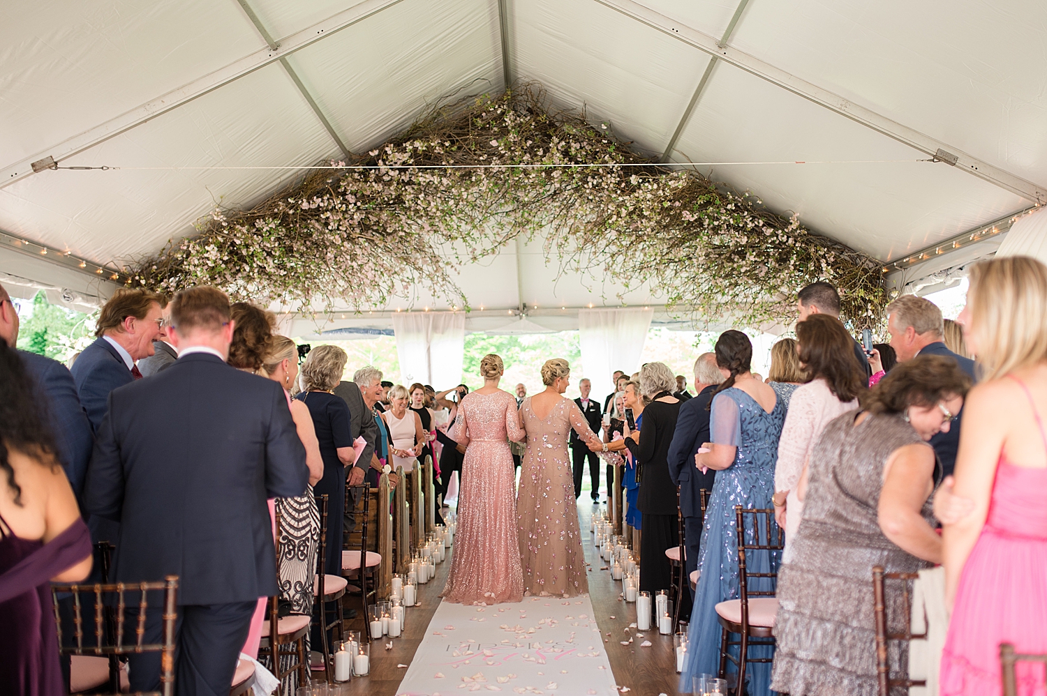 bride's daughter walks her down the aisle