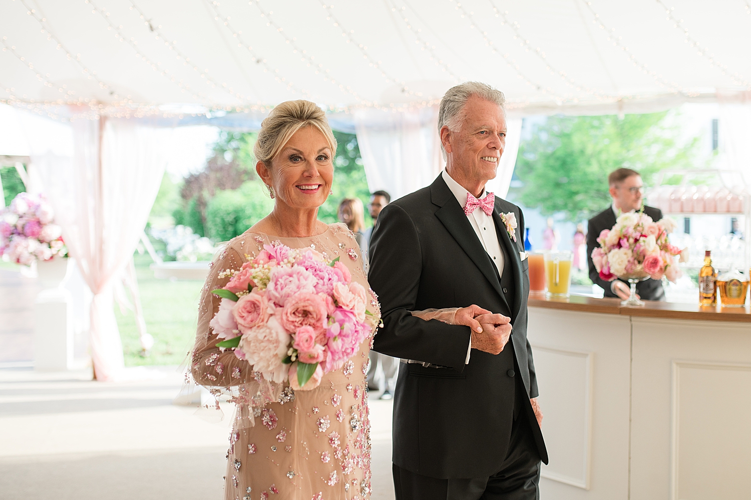 couple enters reception