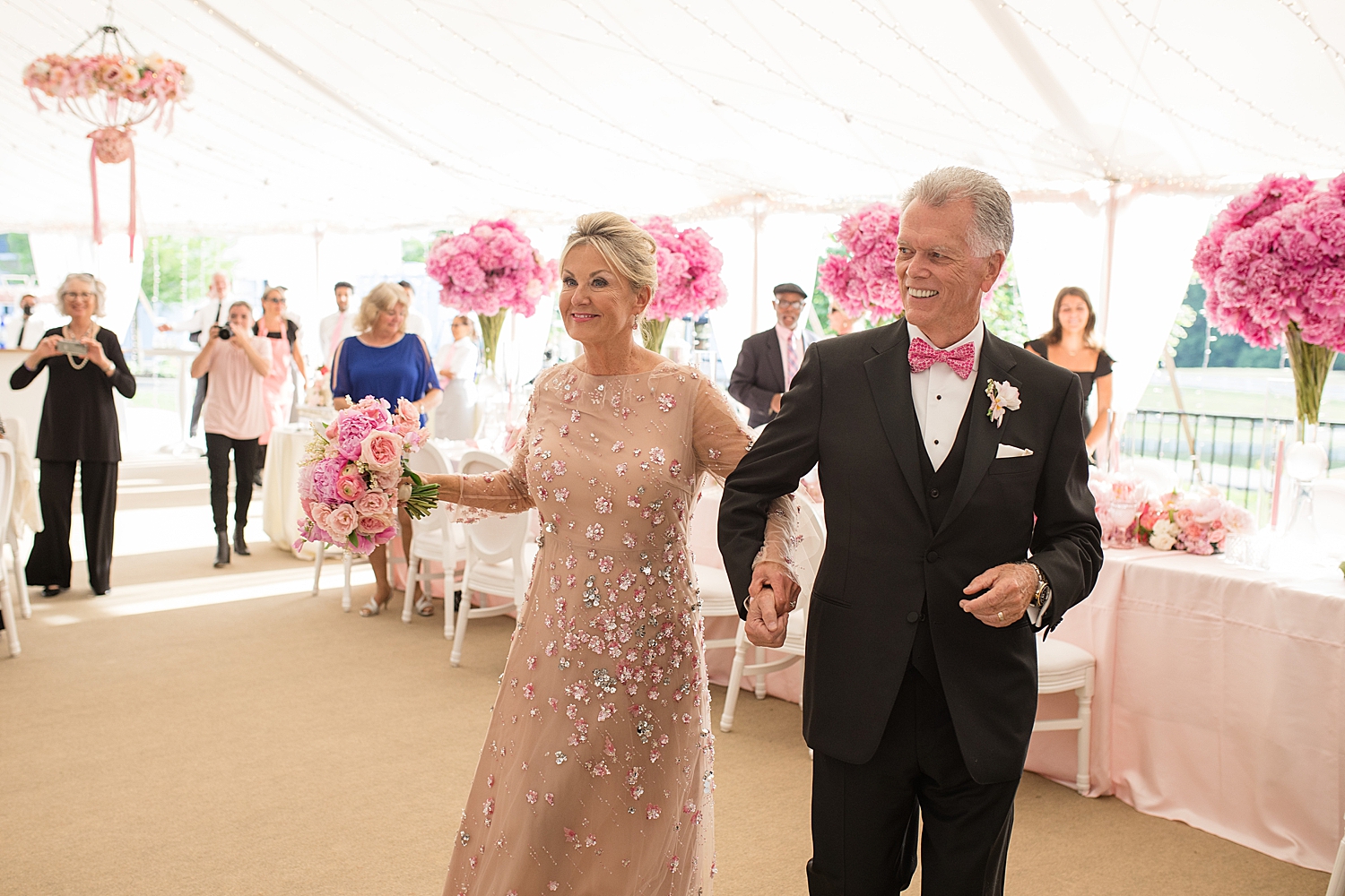 couple enters reception