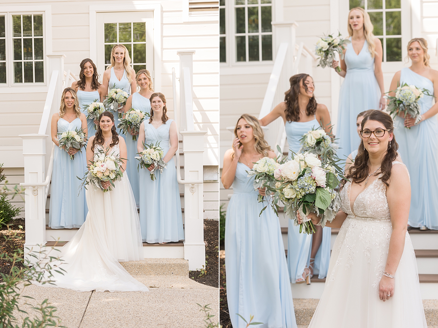 bride and bridal portraits on stairs